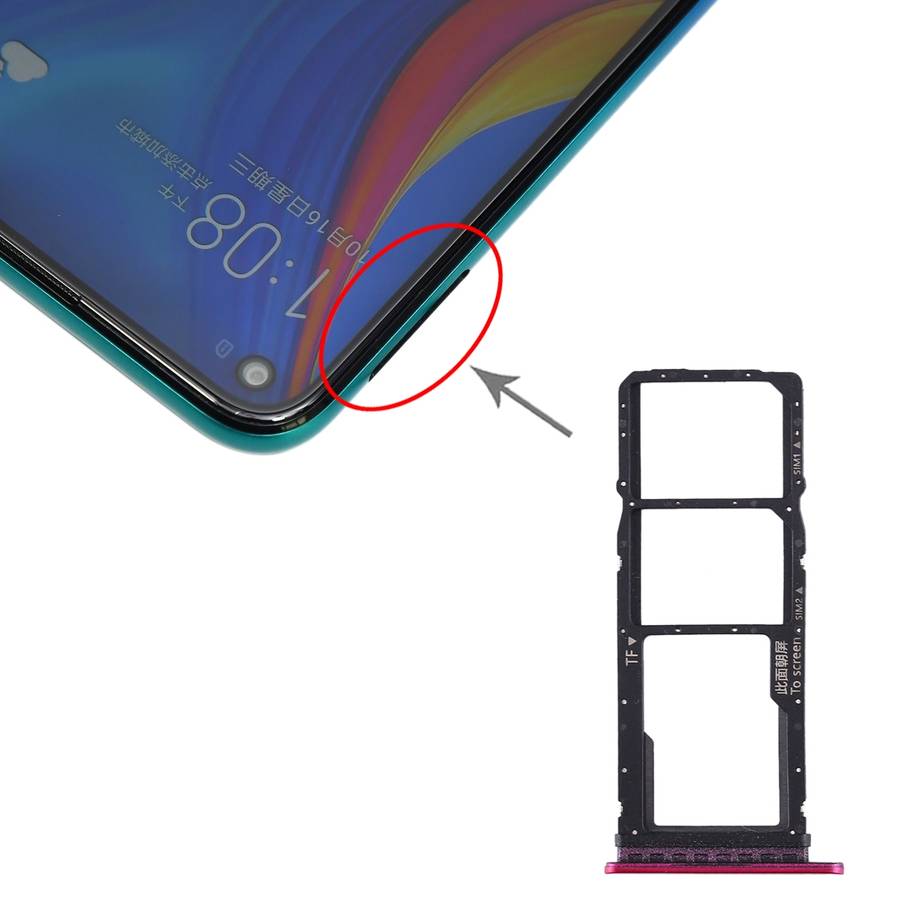 SIM Card Tray + SIM Card Tray + Micro SD Card Tray for Huawei Enjoy 10 / Honor Play 3 (Black)