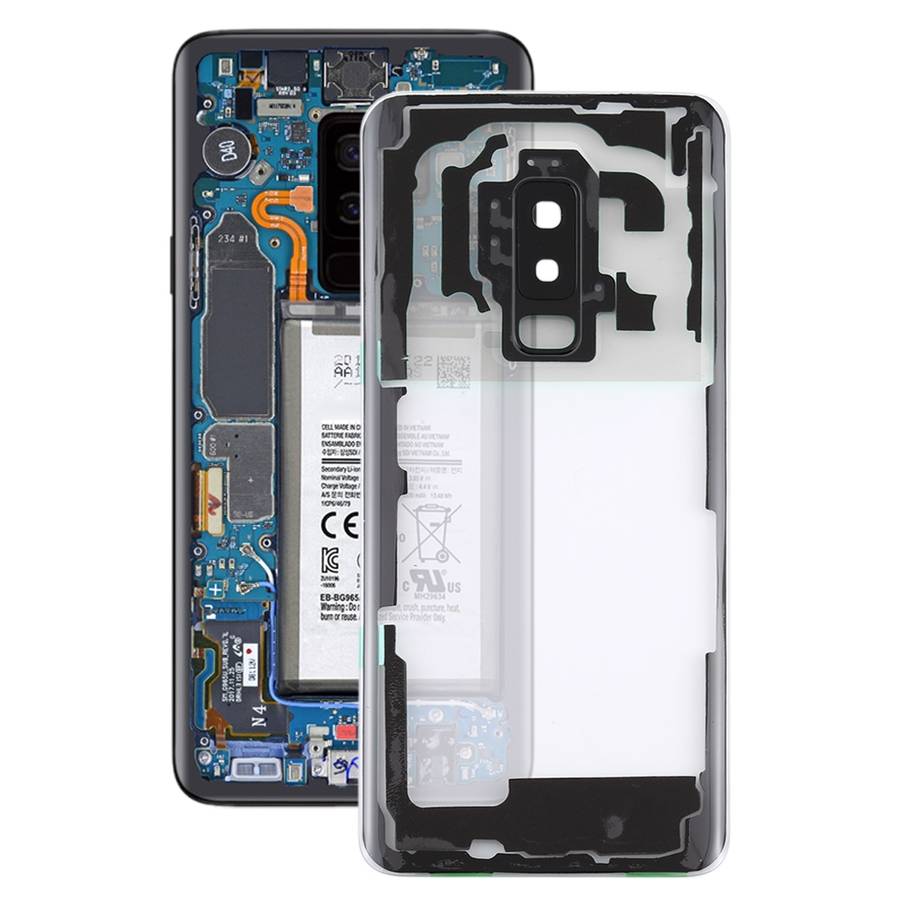 For Samsung Galaxy S9+ / G965F G965F/DS G965U G965W G9650 Transparent Battery Back Cover with Camera
