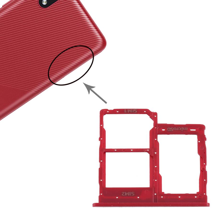 For Samsung Galaxy A01 Core SM-A013 SIM Card Tray + SIM Card Tray + Micro SD Card Tray (Black)