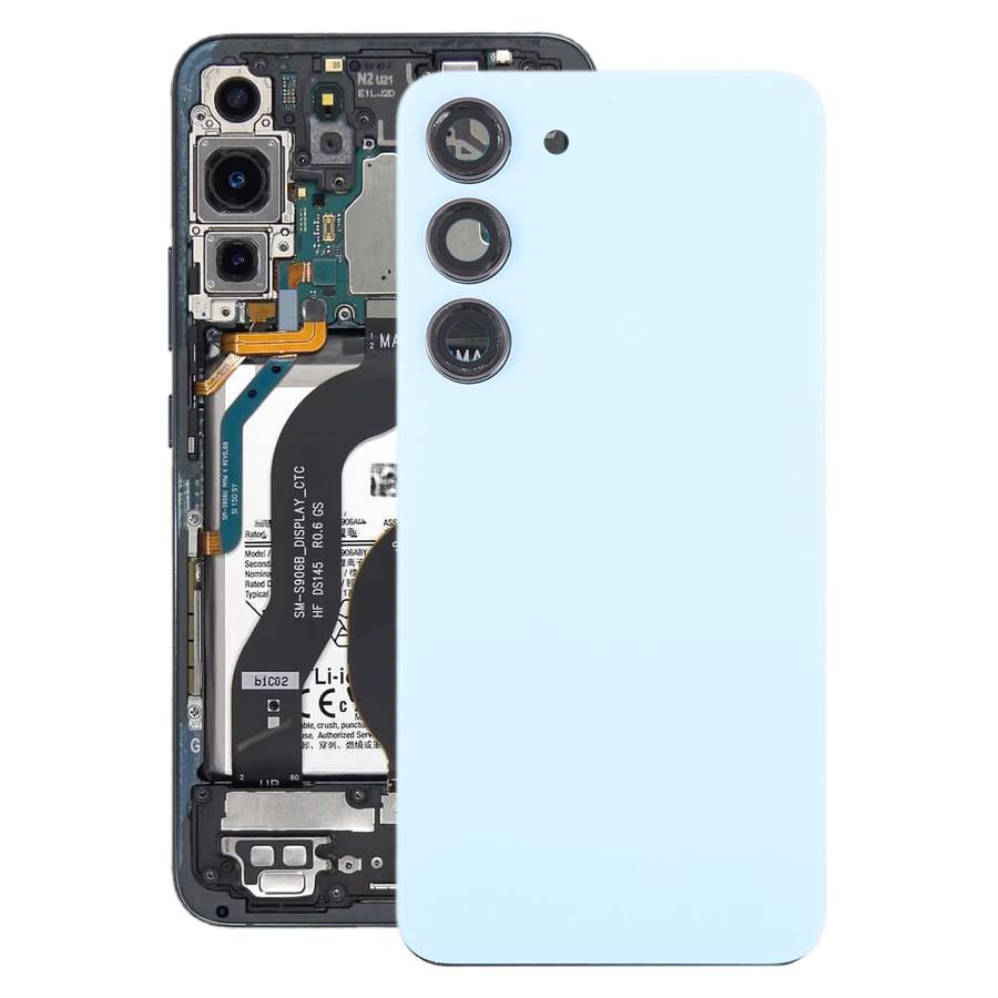 For Samsung Galaxy S23 SM-S911B OEM Glass Battery Back Cover with Camera Lens Frame(Black)