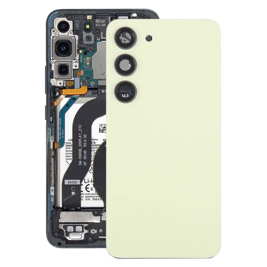 For Samsung Galaxy S23 SM-S911B OEM Glass Battery Back Cover with Camera Lens Frame(Black)