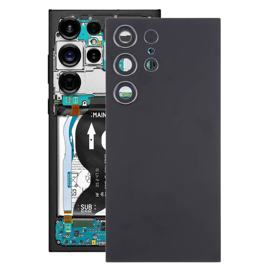 For Samsung Galaxy S24 Ultra SM-S928B OEM Battery Back Cover with Camera Lens Frame(Black)