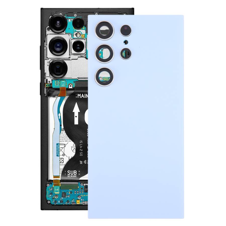 For Samsung Galaxy S24 Ultra SM-S928B OEM Battery Back Cover with Camera Lens Frame(Black)