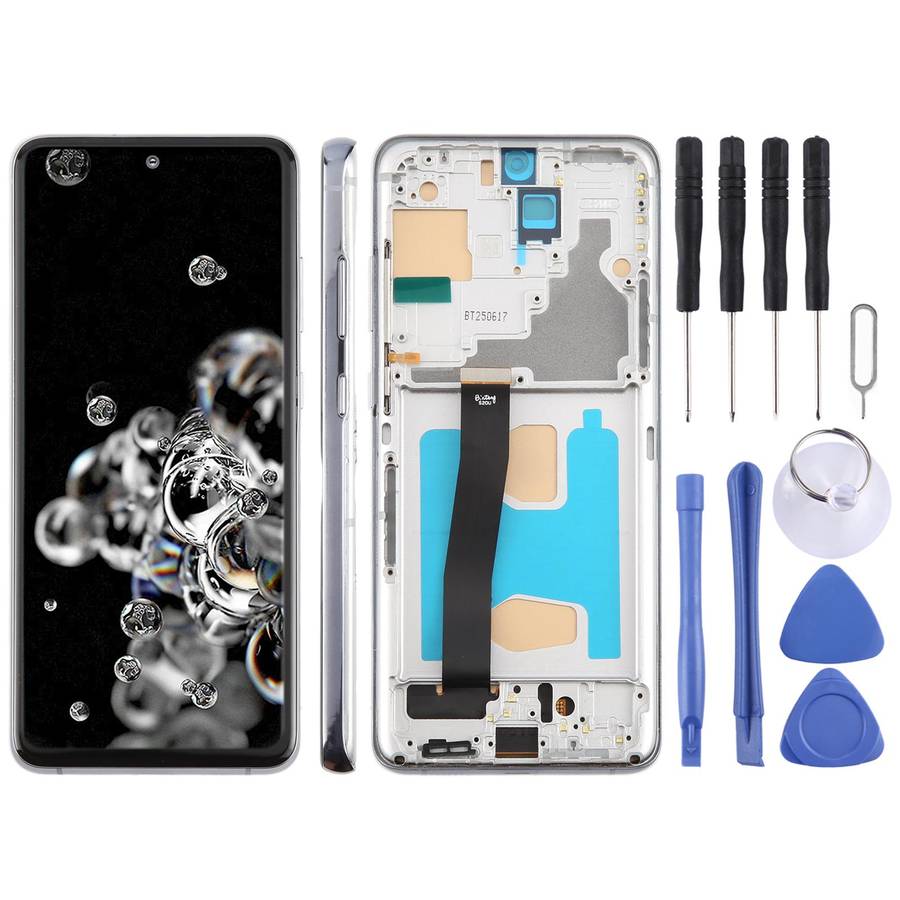 For Samsung Galaxy S20 Ultra SM-G988B 6.78 inch TFT LCD Screen Digitizer Full Assembly with Frame, N