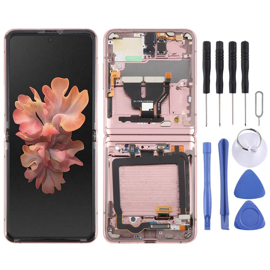 For Samsung Galaxy Z Flip 5G SM-F707 LCD Screen Digitizer Full Assembly with Frame (Pink)