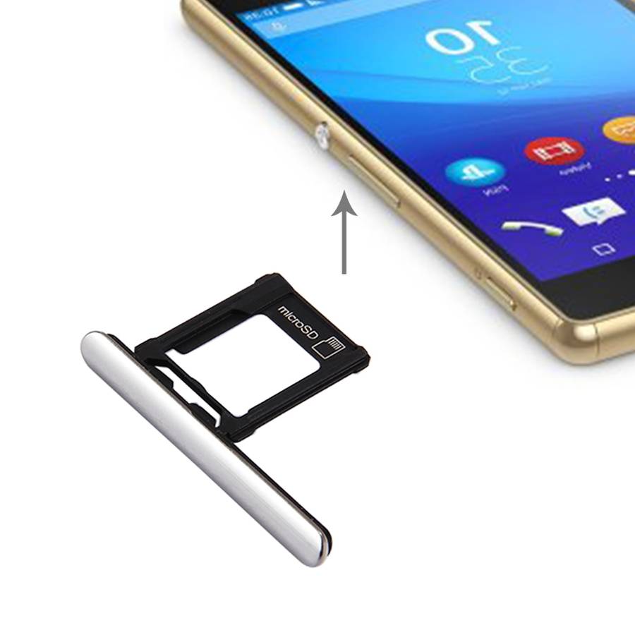 Micro SD Card Tray + Card Slot Port Dust Plug for Sony Xperia XZ Premium (Single SIM Version)(Black)