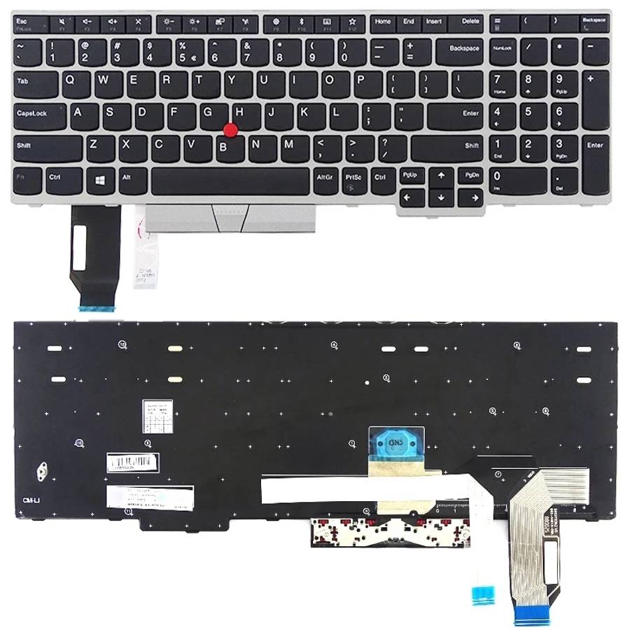 US Version Keyboard for Lenovo Thinkpad E580 E585 E590 E595 T590 P53S L580 L590 P52 P72 P53 P73 (Bla