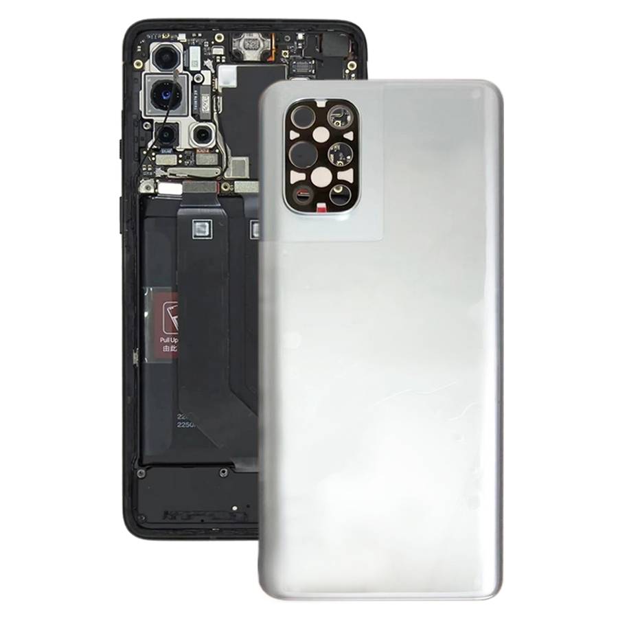 For OnePlus 8T+ 5G Battery Back Cover with Camera Lens Cover (Silver)