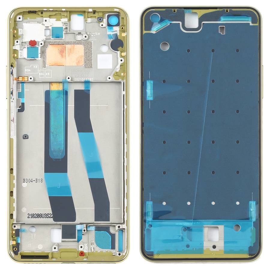 Original Front Housing LCD Frame Bezel Plate for Xiaomi Mi 11 Lite 5G / Mi 11 Youth/11 Lite 5G NE(Bl