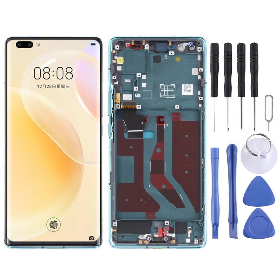 Original OLED LCD Screen for Huawei Nova 8 Pro 5G Digitizer Full Assembly With Frame(Black)