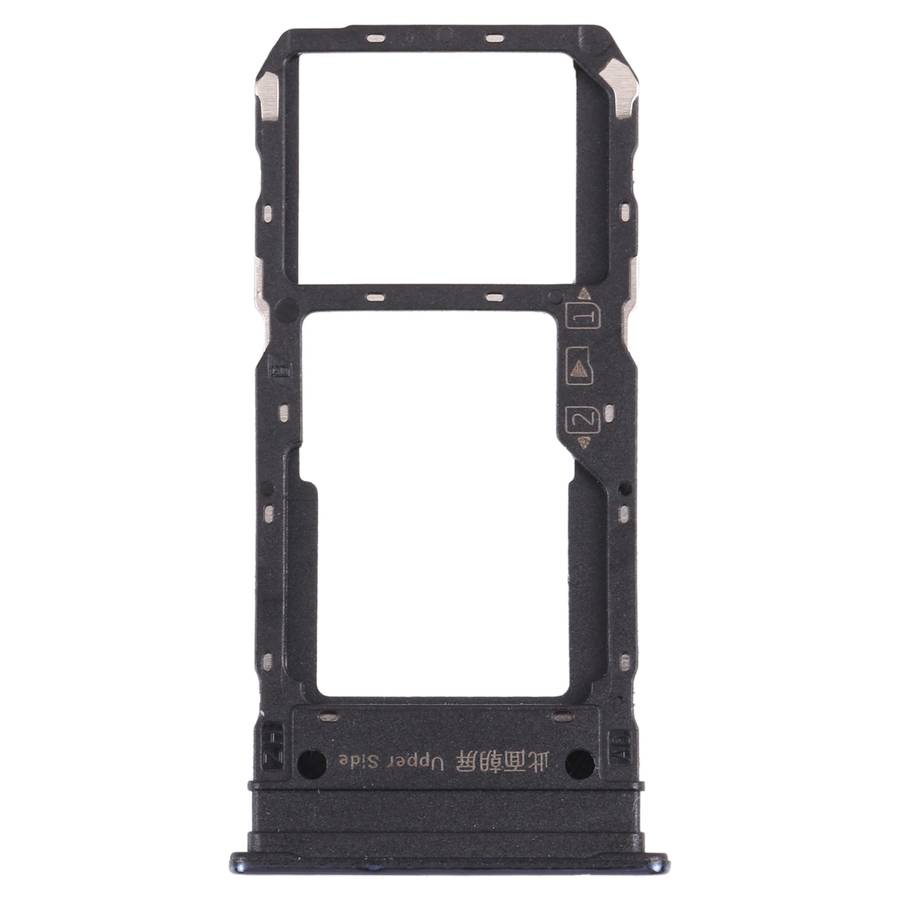 For vivo Y76s V2156A SIM Card Tray + SIM Card Tray / Micro SD Card Tray (Black)