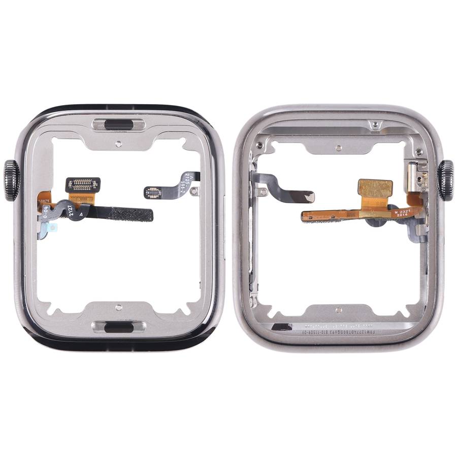 For Apple Watch Series 7 45mm Stainless Steel Middle Frame Bezel Plate with Loudspeaker / Power / Ro