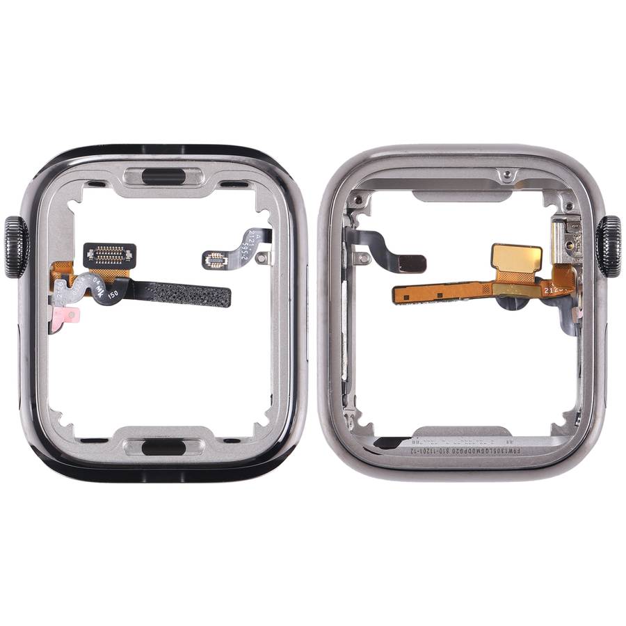 For Apple Watch Series 7 41mm Stainless Steel Middle Frame Bezel Plate with Loudspeaker / Power / Ro