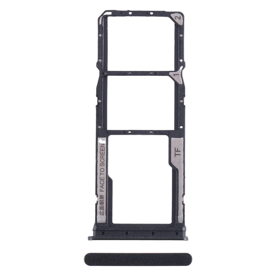 For Xiaomi Redmi 13C 4G SIM Card Tray + SIM Card Tray + Micro SD Card Tray (Black)