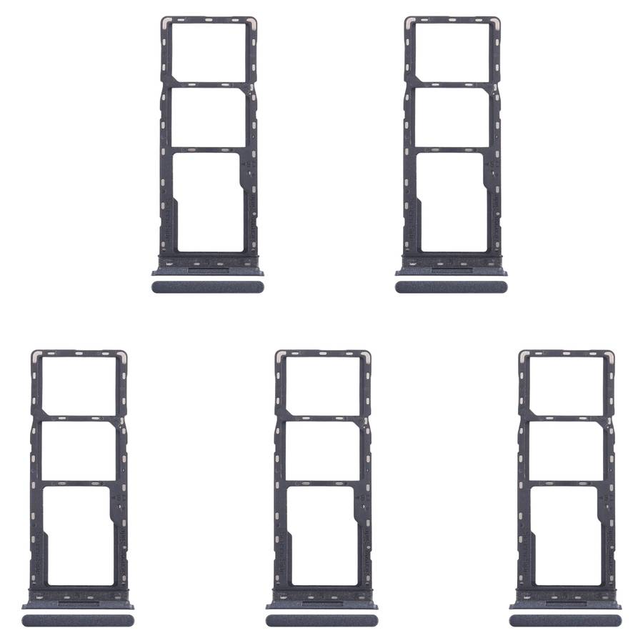 For Infinix Smart 8 HD 5pcs SIM Card Tray + SIM Card Tray + Micro SD Card Tray (Black)