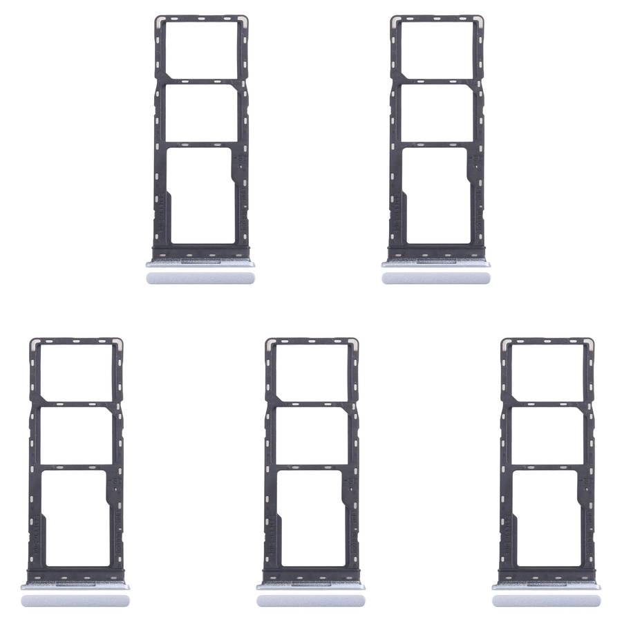 For Infinix Smart 8 Pro X6525 5pcs SIM Card Tray + SIM Card Tray + Micro SD Card Tray (Black)