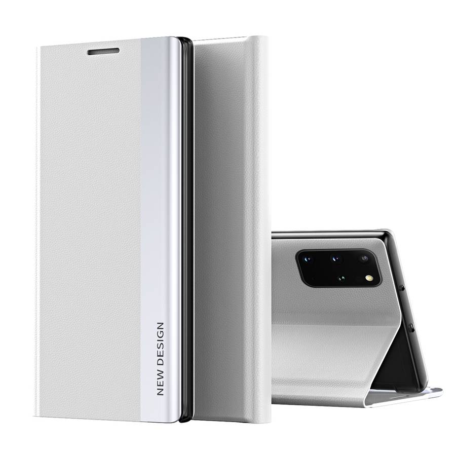 For Samsung Galaxy Note20 Side Electroplated Magnetic Ultra-Thin Horizontal Flip Leather Case with H