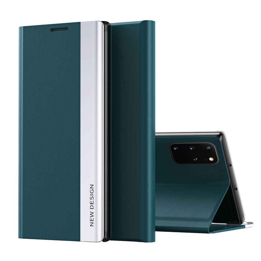 For Samsung Galaxy Note20 Side Electroplated Magnetic Ultra-Thin Horizontal Flip Leather Case with H