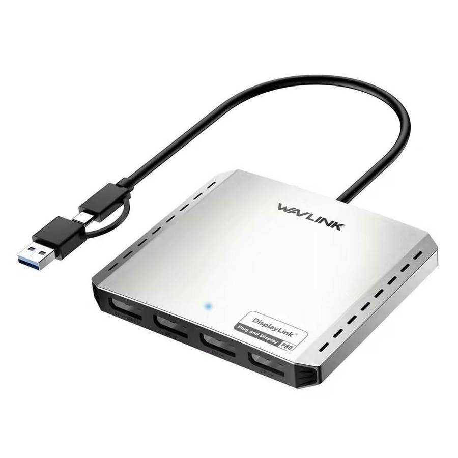 WAVLINK UG7501D 85W Upstream Charging 4 DP Converter 4K / 8K Display Adapter