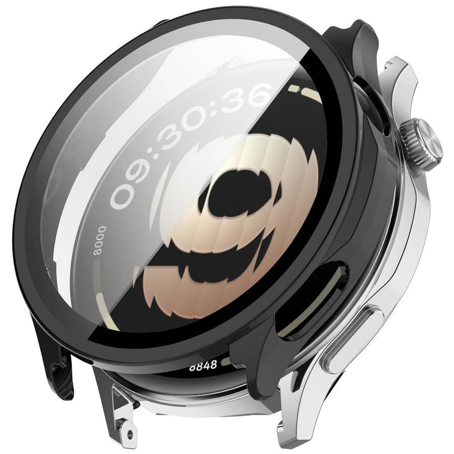 For OPPO Watch S Tempered Film Integrated PC Watch Protective Cover(Black)