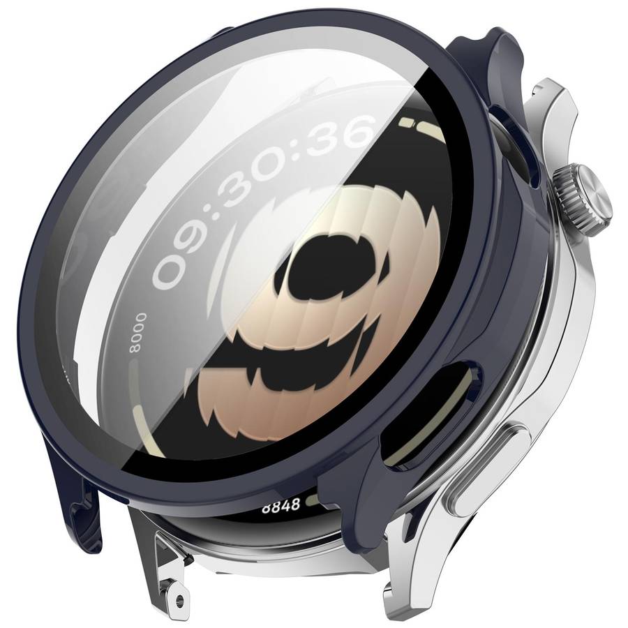 For OPPO Watch S Tempered Film Integrated PC Watch Protective Cover(Black)