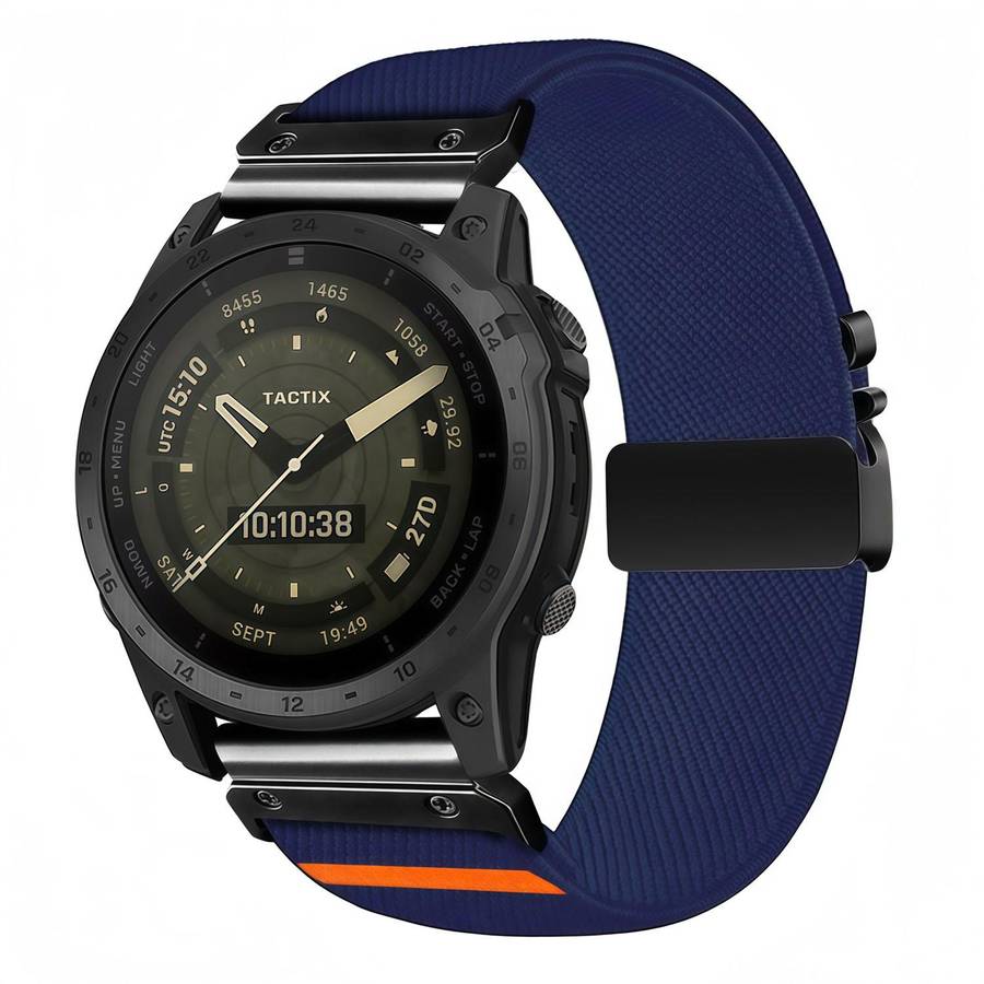 For Gamin 26mm Parachute Buckle Diagonal Weave Stretch Nylon Watch Band(Space Grey)