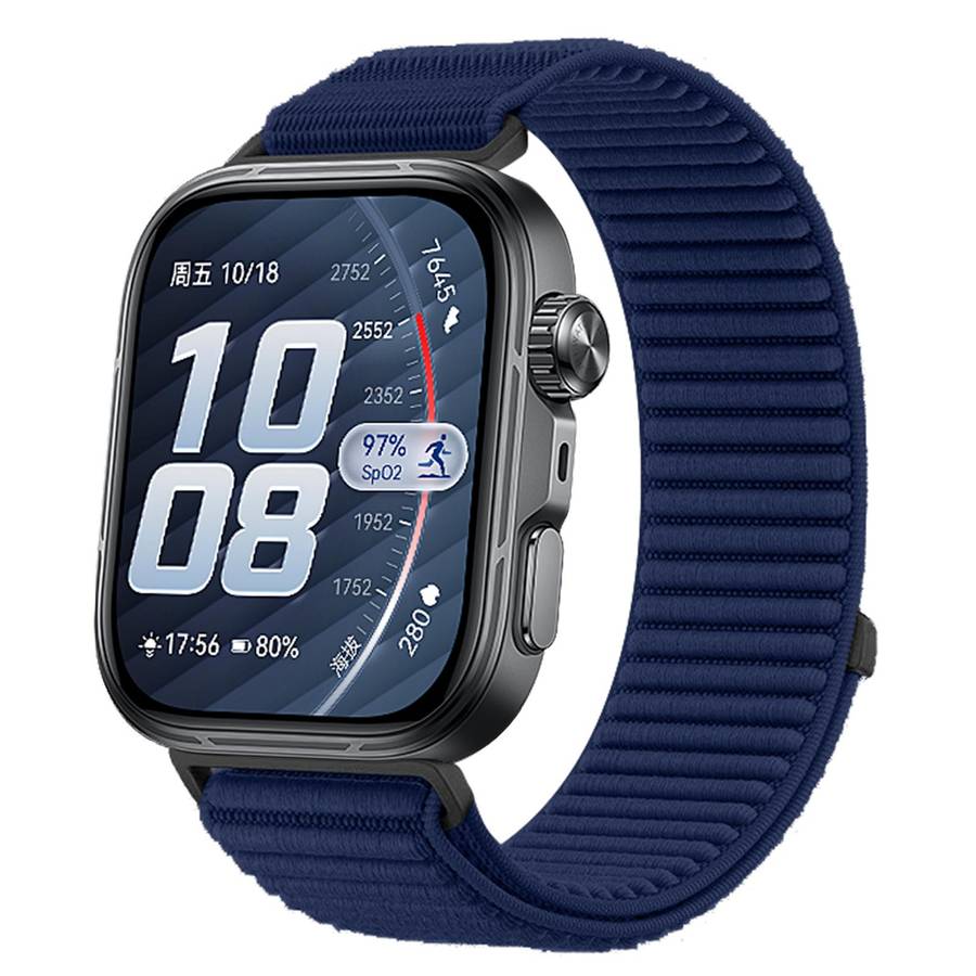 For Huawei Watch Fit 5 / Fit 5 Pro Woven Nylon Hook And Loop Fastener Metal Interface Watch Band(Gre