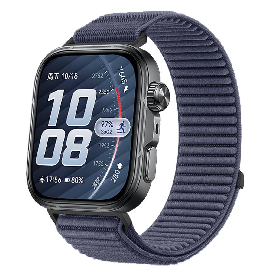For Huawei Watch Fit 5 / Fit 5 Pro Woven Nylon Hook And Loop Fastener Metal Interface Watch Band(Gre