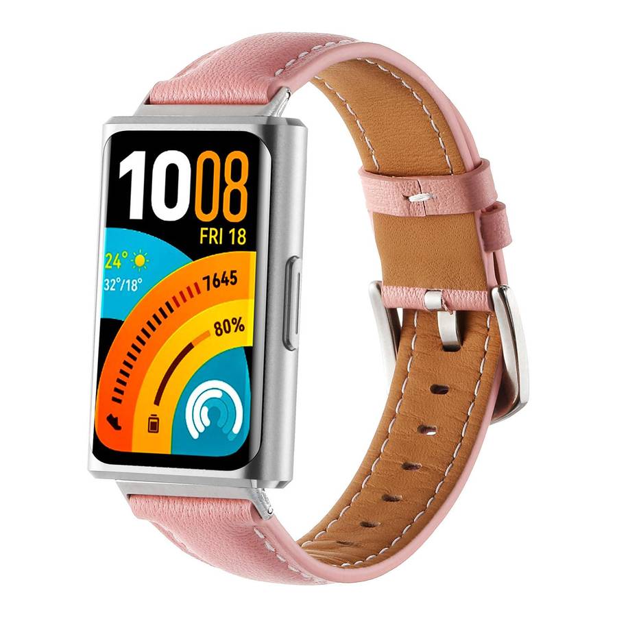 For Huawei Band 11 / Band 11 Pro Plain Genuine Leather Watch Band(Black)