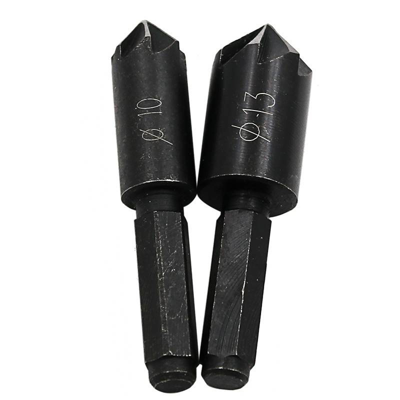 10 mm 13 mm Woodworking Hole Drilling Positioning Board 1/4 Hex Handle Seven-blade Chamfering Knife