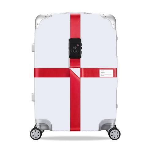 Luggage Reinforcement Straps Fixed Protective Rope With Combination Lock, Color: Customs Lock Red