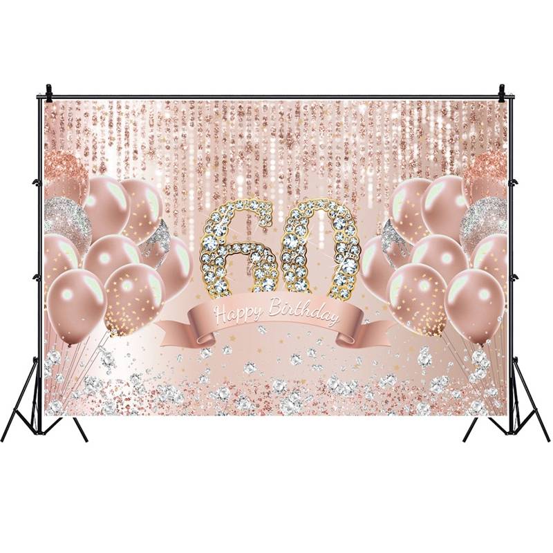 MDU05525 1.5m x 1m Rose Golden Balloon Birthday Party Background Cloth Photography Photo Pictor