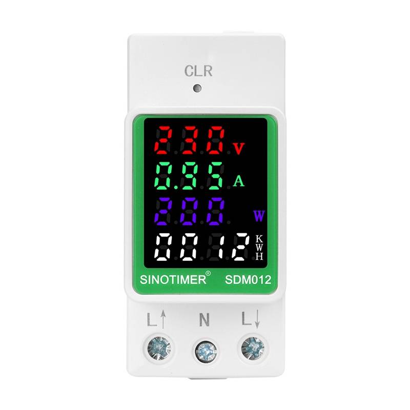 SINOTIMER DIN Rail AC Digital Display Current Voltage Power Electricity Multi-Function Tester, Model