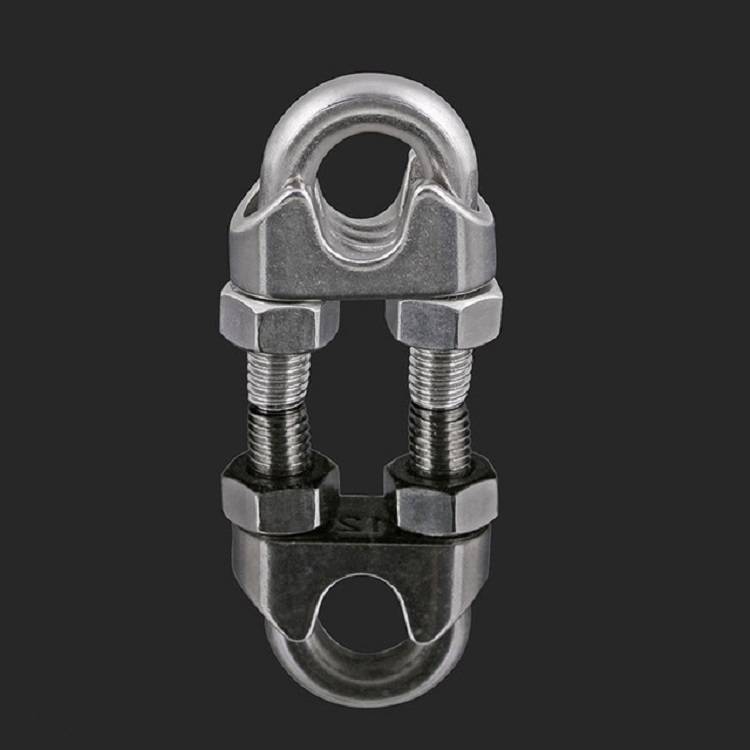 2 PCS Stainless Steel Clip U-shaped Wire Rope Card Head Rope Wire Rope Rolling Head Buckle, Specific