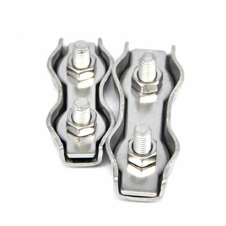 304 Stainless Steel Plate Single Clip Double Clamp Wire Rope Clamp, Specification:M8, Style:Double C