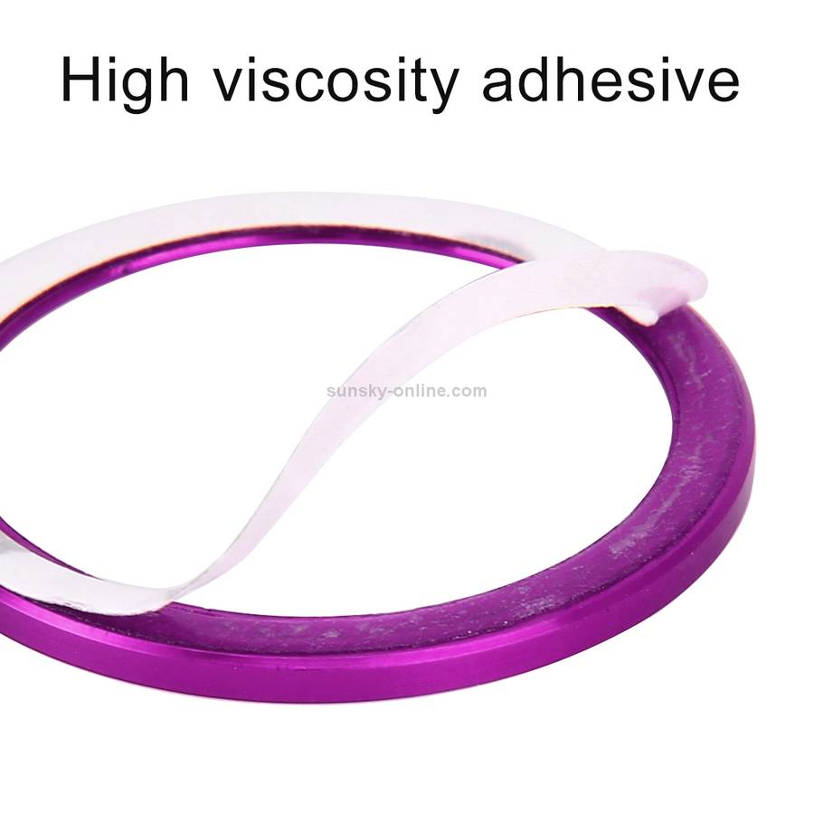 Car Engine Start Key Push Button Ring Trim Aluminum Alloy Sticker Decoration for Volkswagen(Purple