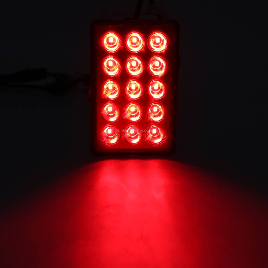DC12V 1W Car Square Highlight Brake Lights Reversing Light with 15LEDs SMD-3528 (Transparent)