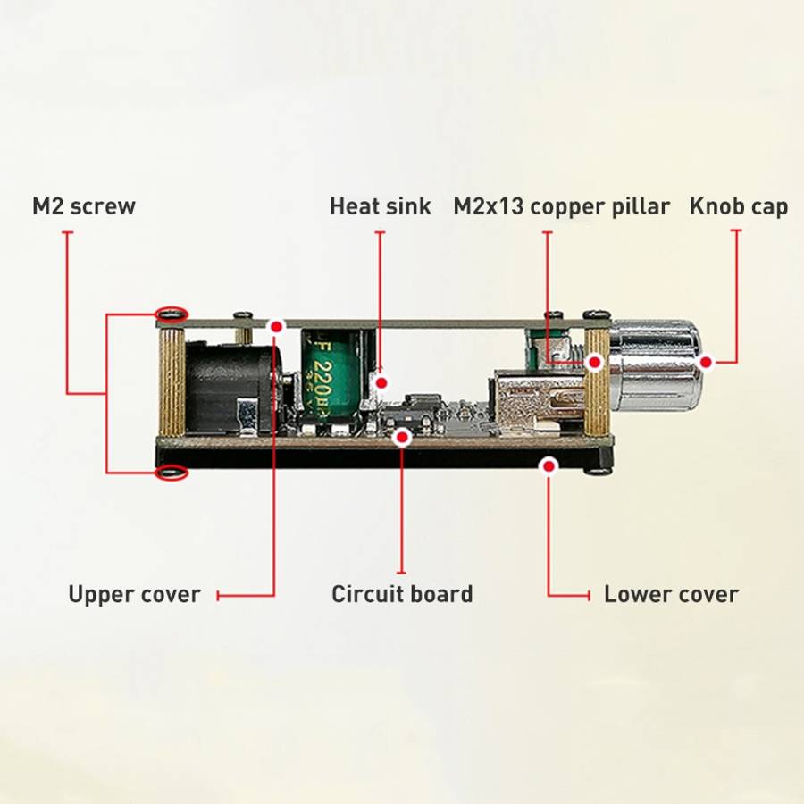 50W MP3 Stereo Audio Digital Power Amplifier Board Bluetooth Amplifier Module, without Shell