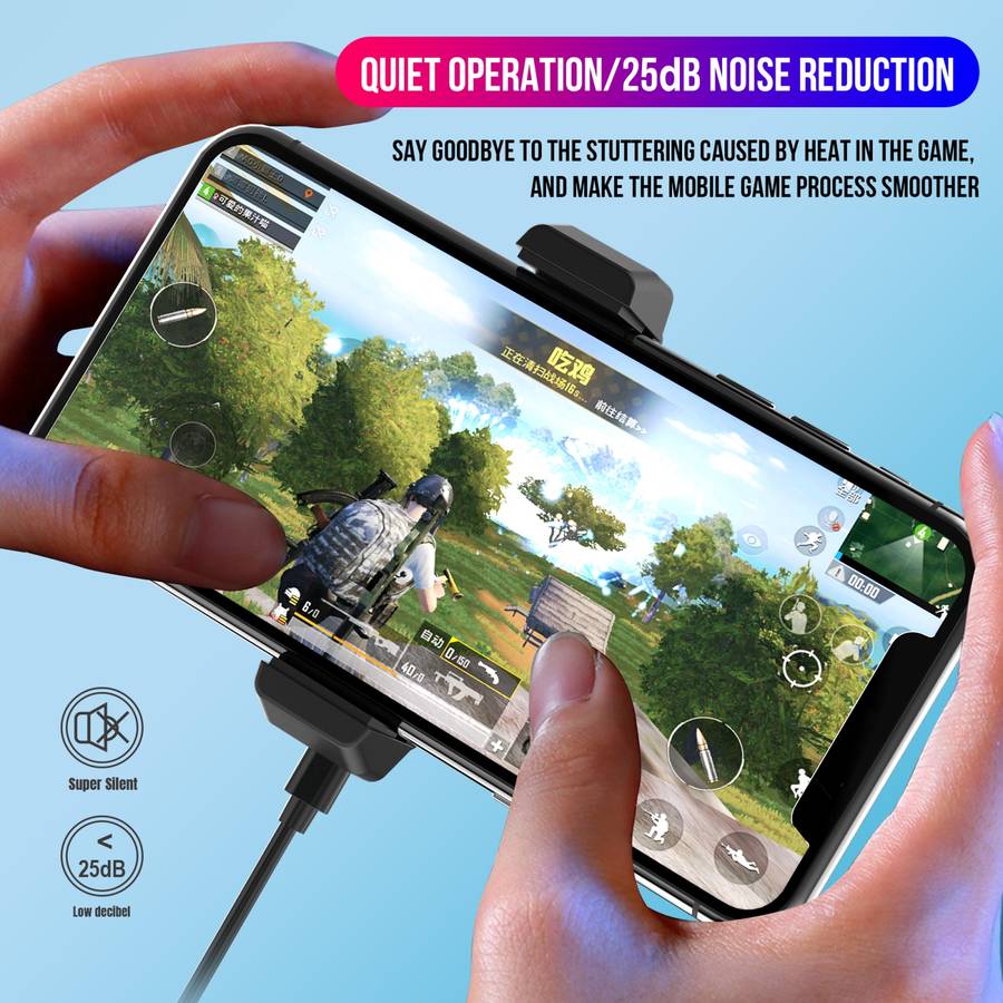HXSJ P10 Portable Gaming Mobile Phone Radiator Holder with Rainbow Backlight(Black)