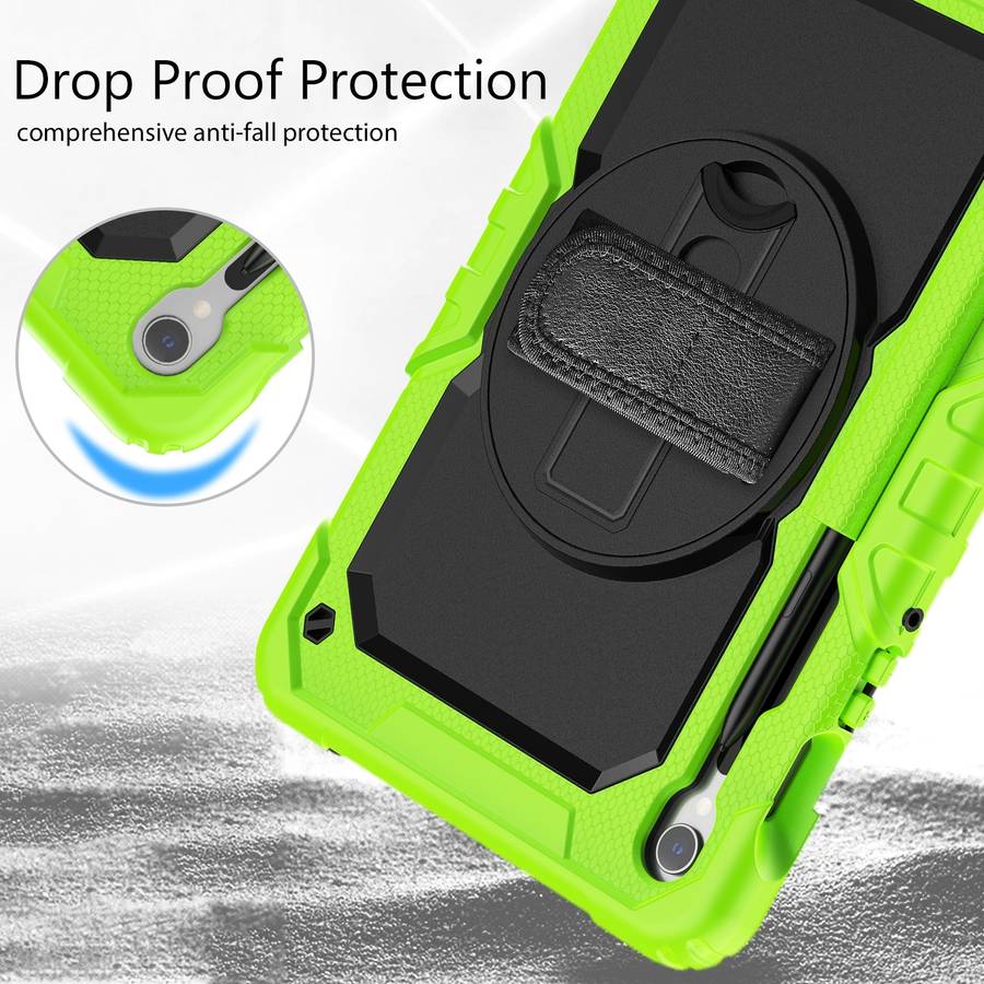 For Samsung Galaxy Tab S9 / S9 FE / S10 FE Lucky Wheel Grip Silicone Hybrid PC Tablet Case with Sh