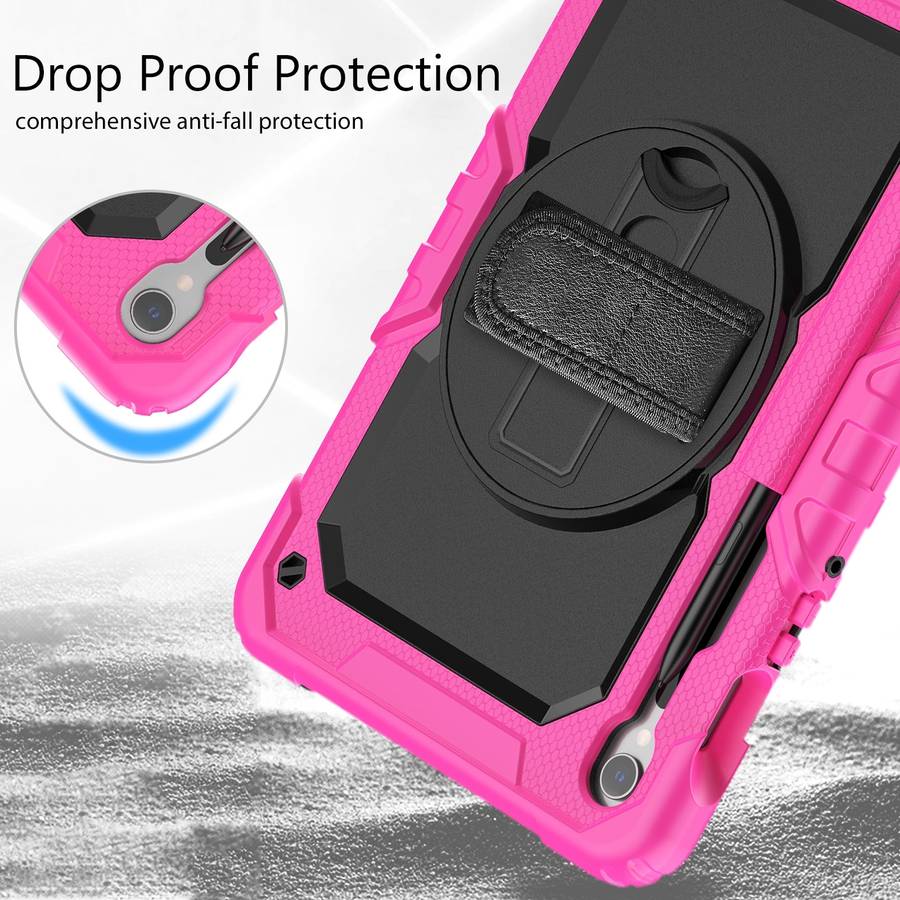 For Samsung Galaxy Tab S9 / S9 FE / S10 FE Lucky Wheel Grip Silicone Hybrid PC Tablet Case with Sh