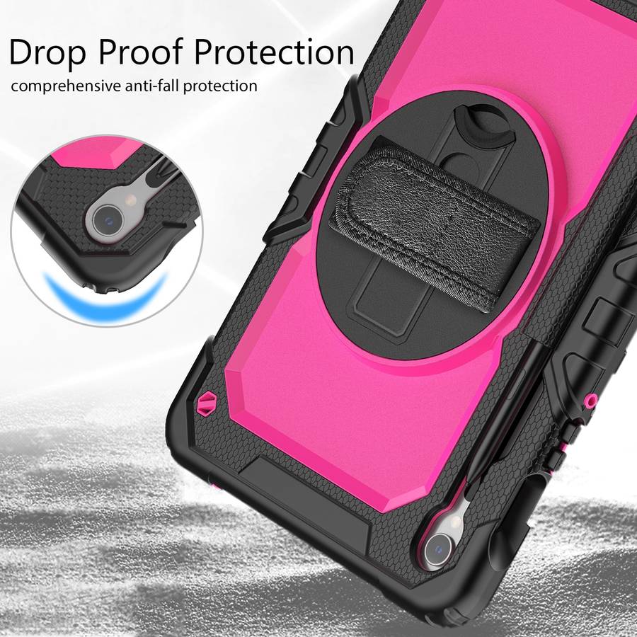 For Samsung Galaxy Tab S9 / S9 FE / S10 FE Lucky Wheel Grip Silicone Hybrid PC Tablet Case with Sh