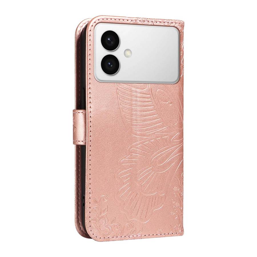 For Samsung Galaxy S26 Edge 5G Swallowtail Butterfly Embossed Leather Phone Case(Rose Gold)