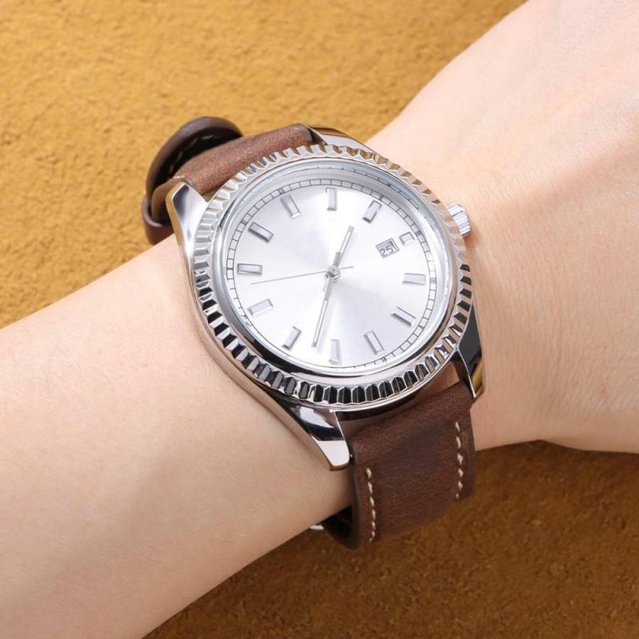14mm xDfind Retro Crazy Horse Texture Leather Watch Band(Dark Brown)