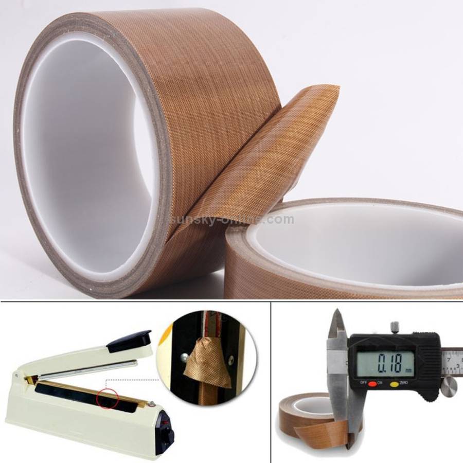 Teflon High Temperature Resistant Cloth Tape Sealing Machine Heat Insulation Tape, Size: 10m x 30m
