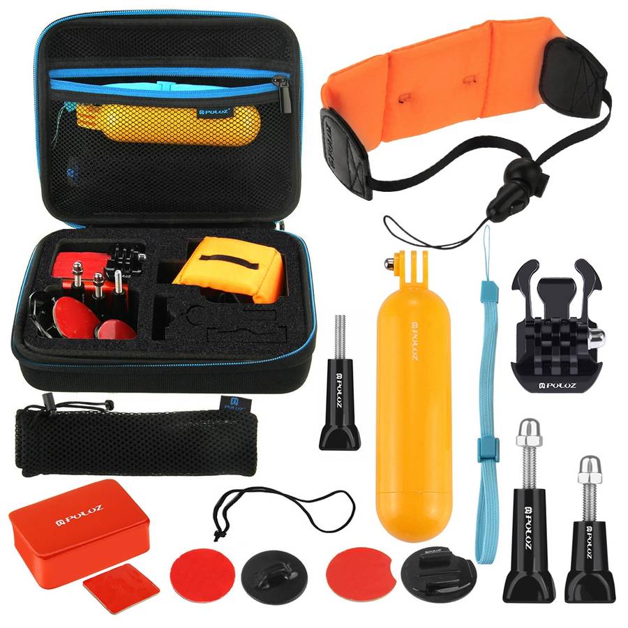 PULUZ 14 in 1 Surfing Accessories Combo Kits with EVA Case (Bobber Hand Grip + Floaty Sponge + Qui