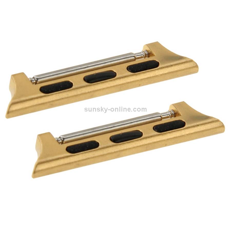2 PCS for Apple Watch 42mm Metal Strap Connector Metal Buckle(Gold)