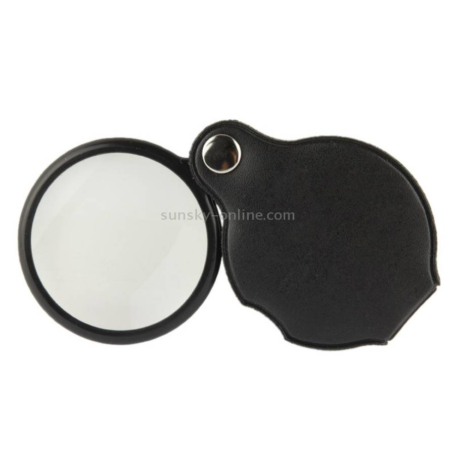 10 PCS 5X 50mm Magnifier Pocket Folding Magnifying Glass Loupe Pocket Spiegel(Black)