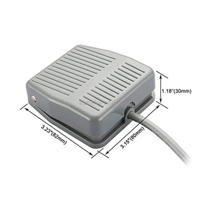 TFS-201 AC 250V 10 A Electric Power Plastic Foot Switch Power Pedal, Cable Length: 1m