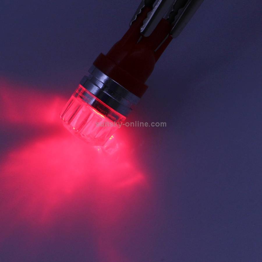 2 PCS T10 1.5W 60LM 1 LED Red COB LED Brake Light for Vehicles, DC12V(Red)
